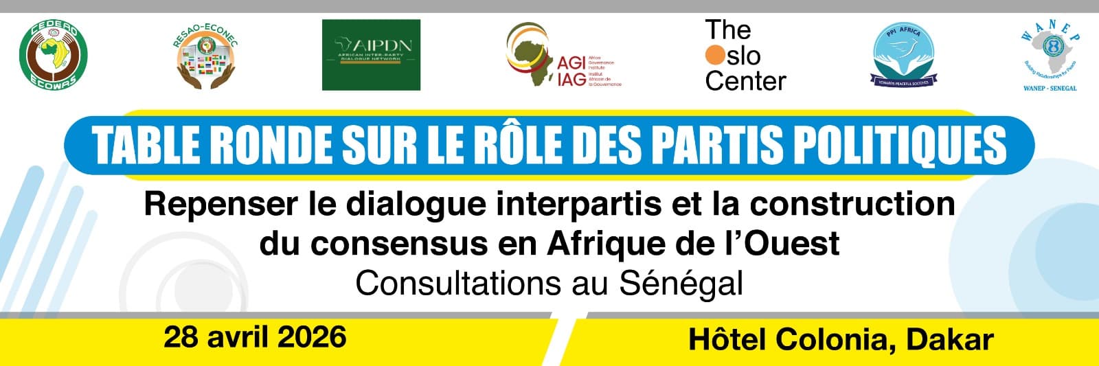 Inter-Party Dialogue Roundtable in Dakar, 28 April 2026, Hôtel Colonia